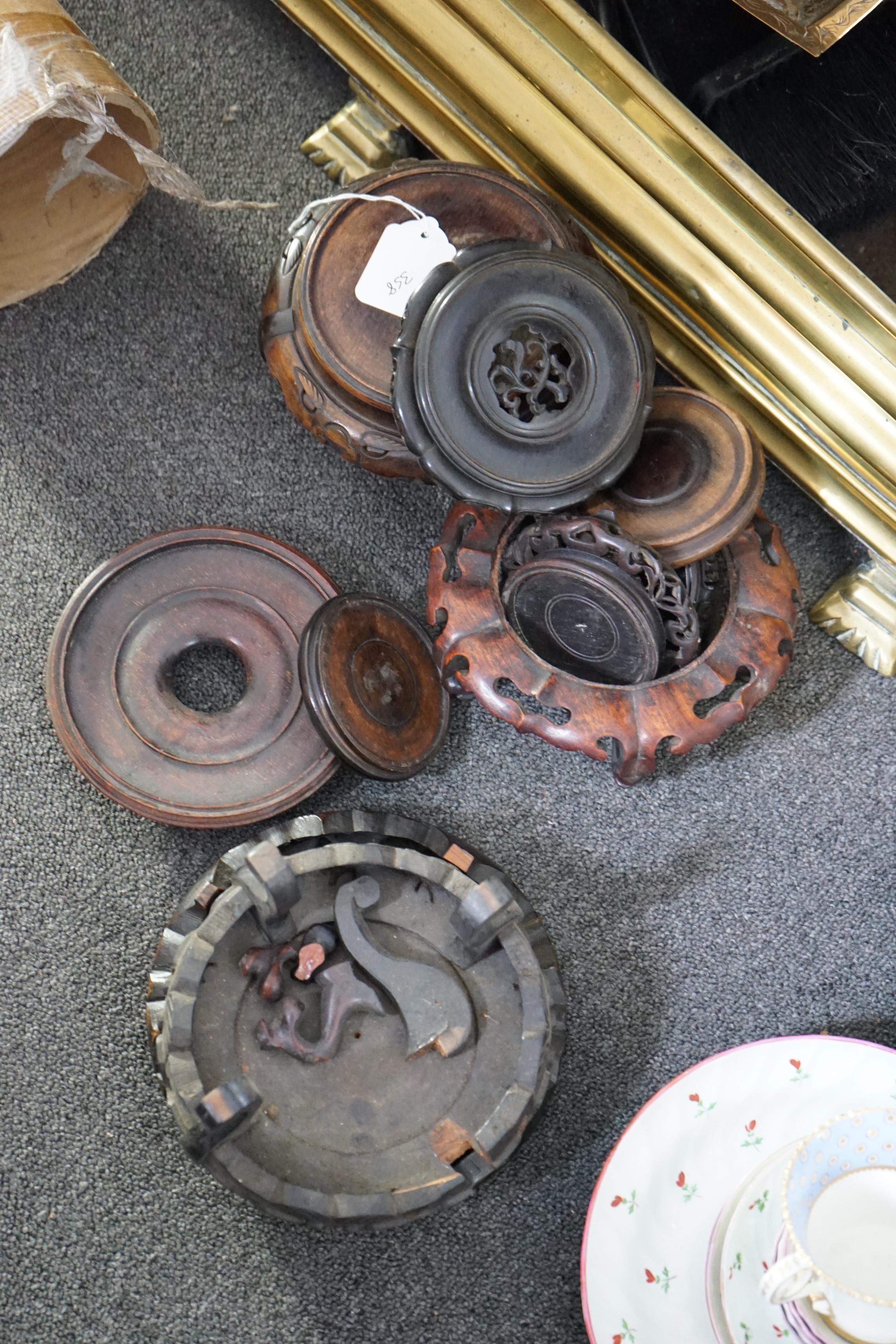 A group of assorted Chinese hardwood vase stands